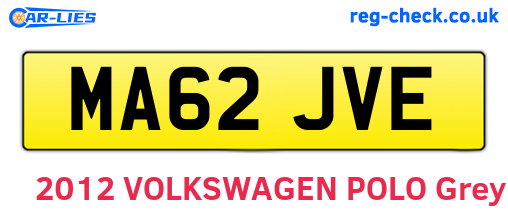 MA62JVE are the vehicle registration plates.