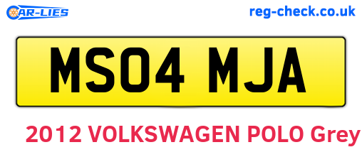 MS04MJA are the vehicle registration plates.