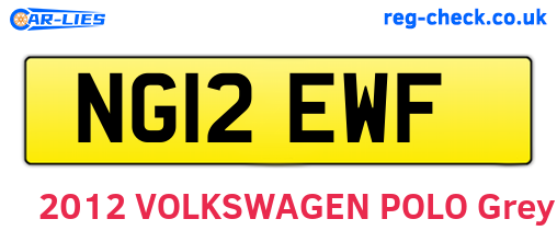 NG12EWF are the vehicle registration plates.