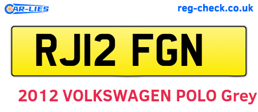RJ12FGN are the vehicle registration plates.
