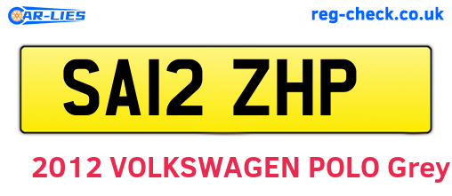 SA12ZHP are the vehicle registration plates.