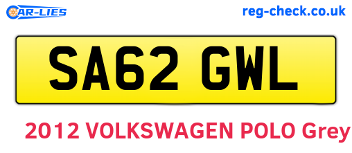 SA62GWL are the vehicle registration plates.