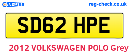 SD62HPE are the vehicle registration plates.