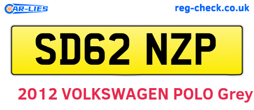 SD62NZP are the vehicle registration plates.