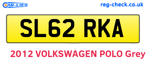 SL62RKA are the vehicle registration plates.