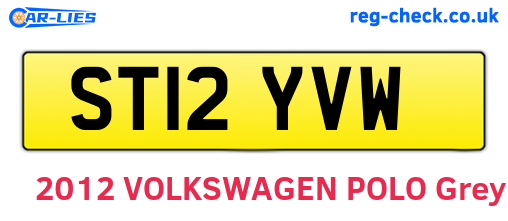 ST12YVW are the vehicle registration plates.