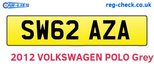 SW62AZA are the vehicle registration plates.