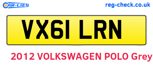 VX61LRN are the vehicle registration plates.