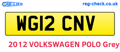 WG12CNV are the vehicle registration plates.