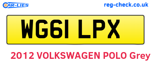 WG61LPX are the vehicle registration plates.