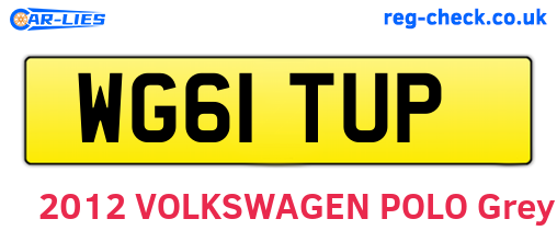 WG61TUP are the vehicle registration plates.