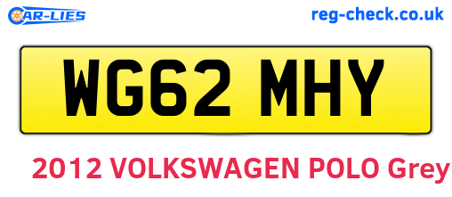 WG62MHY are the vehicle registration plates.