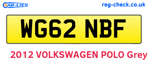 WG62NBF are the vehicle registration plates.