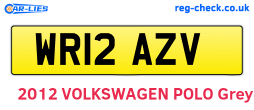 WR12AZV are the vehicle registration plates.