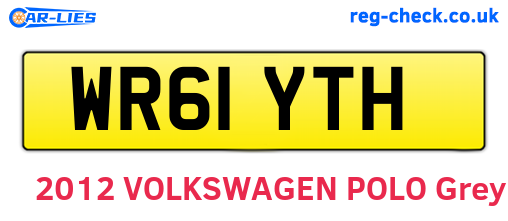 WR61YTH are the vehicle registration plates.