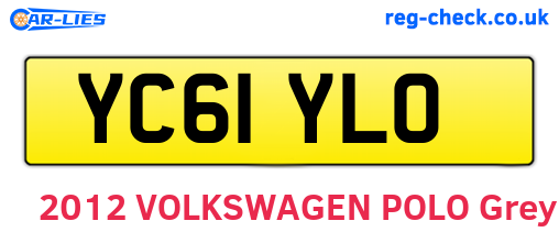 YC61YLO are the vehicle registration plates.