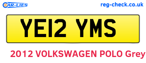 YE12YMS are the vehicle registration plates.