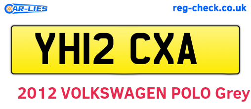 YH12CXA are the vehicle registration plates.