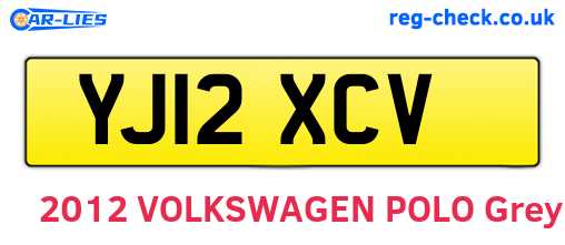 YJ12XCV are the vehicle registration plates.