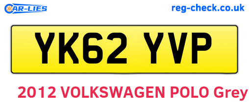 YK62YVP are the vehicle registration plates.