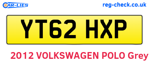 YT62HXP are the vehicle registration plates.