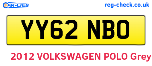 YY62NBO are the vehicle registration plates.