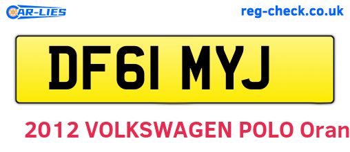 DF61MYJ are the vehicle registration plates.