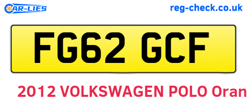 FG62GCF are the vehicle registration plates.