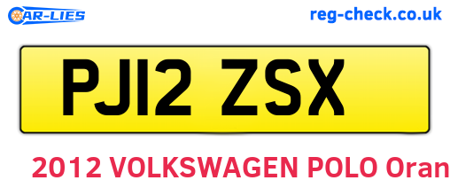 PJ12ZSX are the vehicle registration plates.