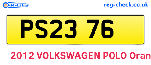 PS2376 are the vehicle registration plates.