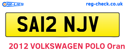 SA12NJV are the vehicle registration plates.
