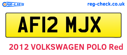 AF12MJX are the vehicle registration plates.