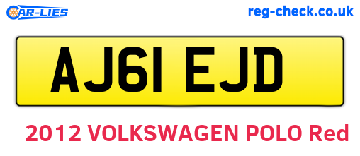 AJ61EJD are the vehicle registration plates.