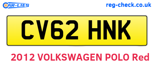 CV62HNK are the vehicle registration plates.