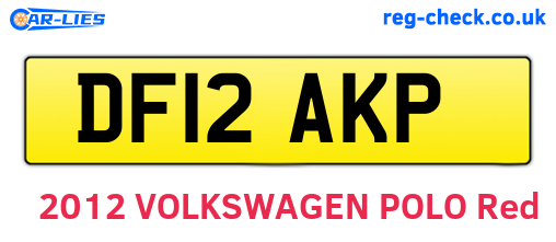 DF12AKP are the vehicle registration plates.