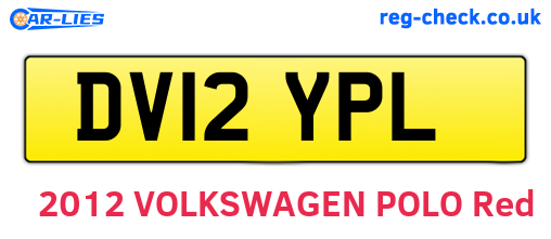 DV12YPL are the vehicle registration plates.