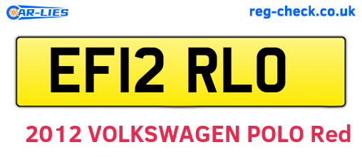 EF12RLO are the vehicle registration plates.