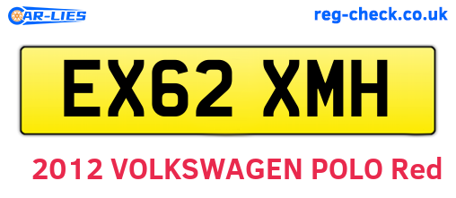 EX62XMH are the vehicle registration plates.