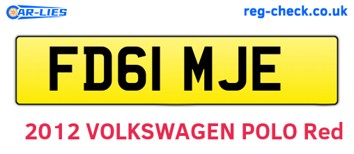 FD61MJE are the vehicle registration plates.