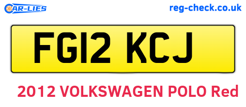 FG12KCJ are the vehicle registration plates.
