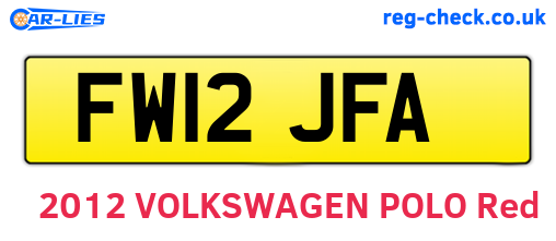FW12JFA are the vehicle registration plates.