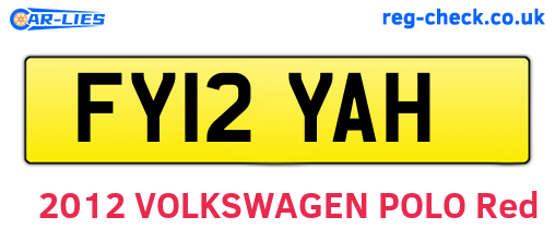 FY12YAH are the vehicle registration plates.