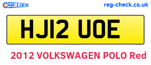 HJ12UOE are the vehicle registration plates.