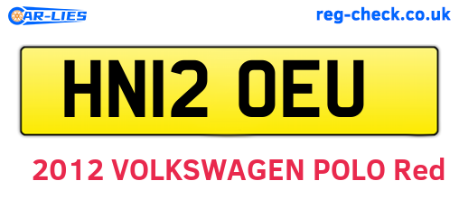 HN12OEU are the vehicle registration plates.