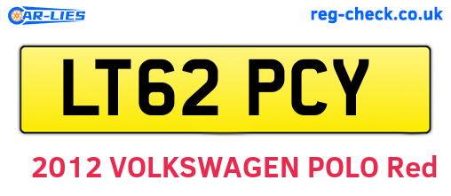 LT62PCY are the vehicle registration plates.