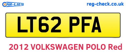 LT62PFA are the vehicle registration plates.