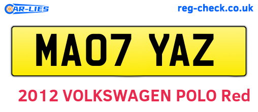 MA07YAZ are the vehicle registration plates.