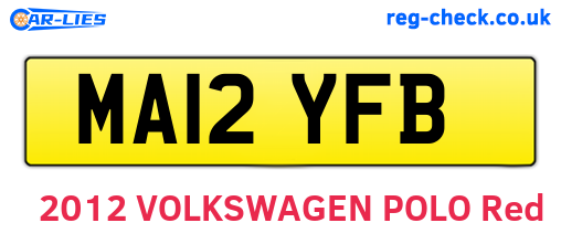 MA12YFB are the vehicle registration plates.