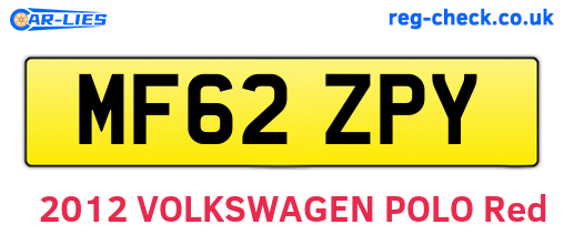MF62ZPY are the vehicle registration plates.