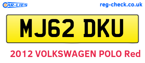 MJ62DKU are the vehicle registration plates.